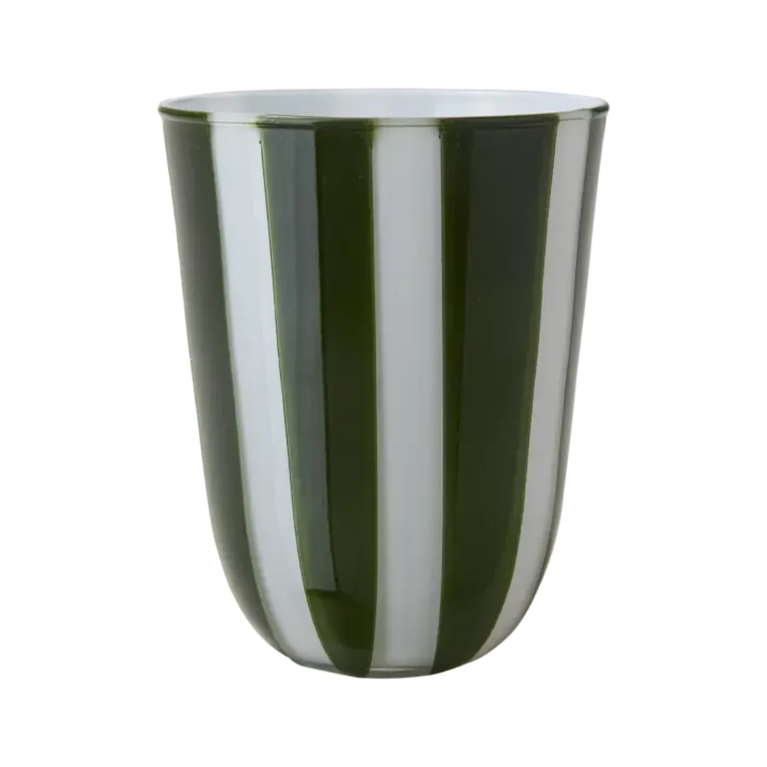 Cirkus ljuslykta från Affari of Sweden, randig grön/vit, stor - Bild 2