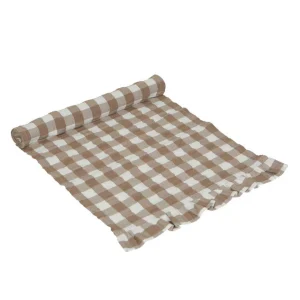 Lisa löpare från Fondaco, nougat/rutig