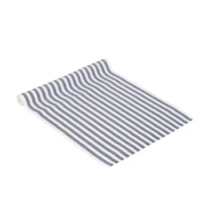 Nina löpare från Fondaco, blå/vit randig, 35x120 cm