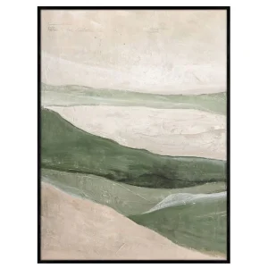 Akrylmålning Green Field, Svart ram